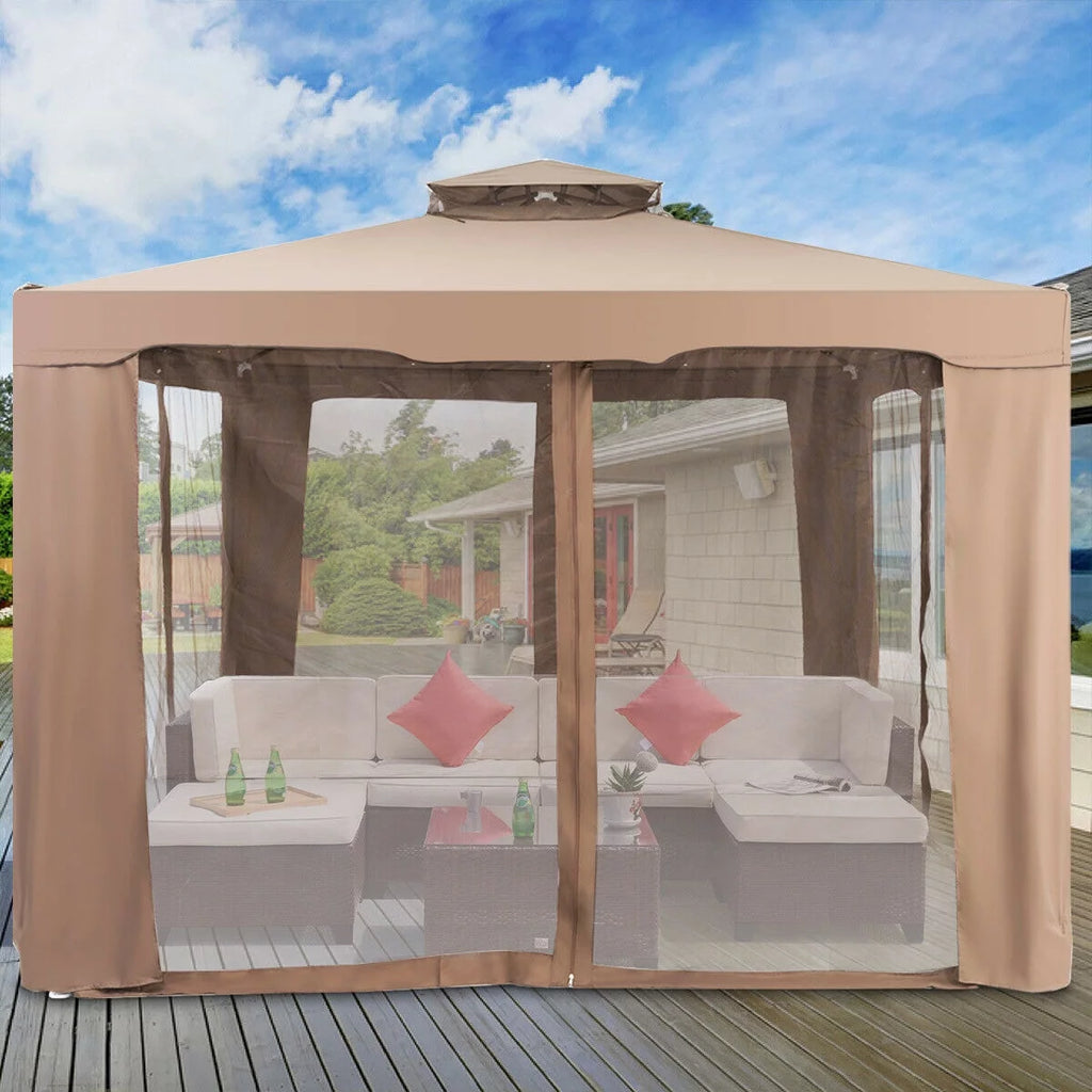 10'x 10' Canopy Gazebo with Mosquito Netting U234