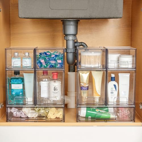 Clear Plastic Stackable Storage Drawers Set of 6 X36900