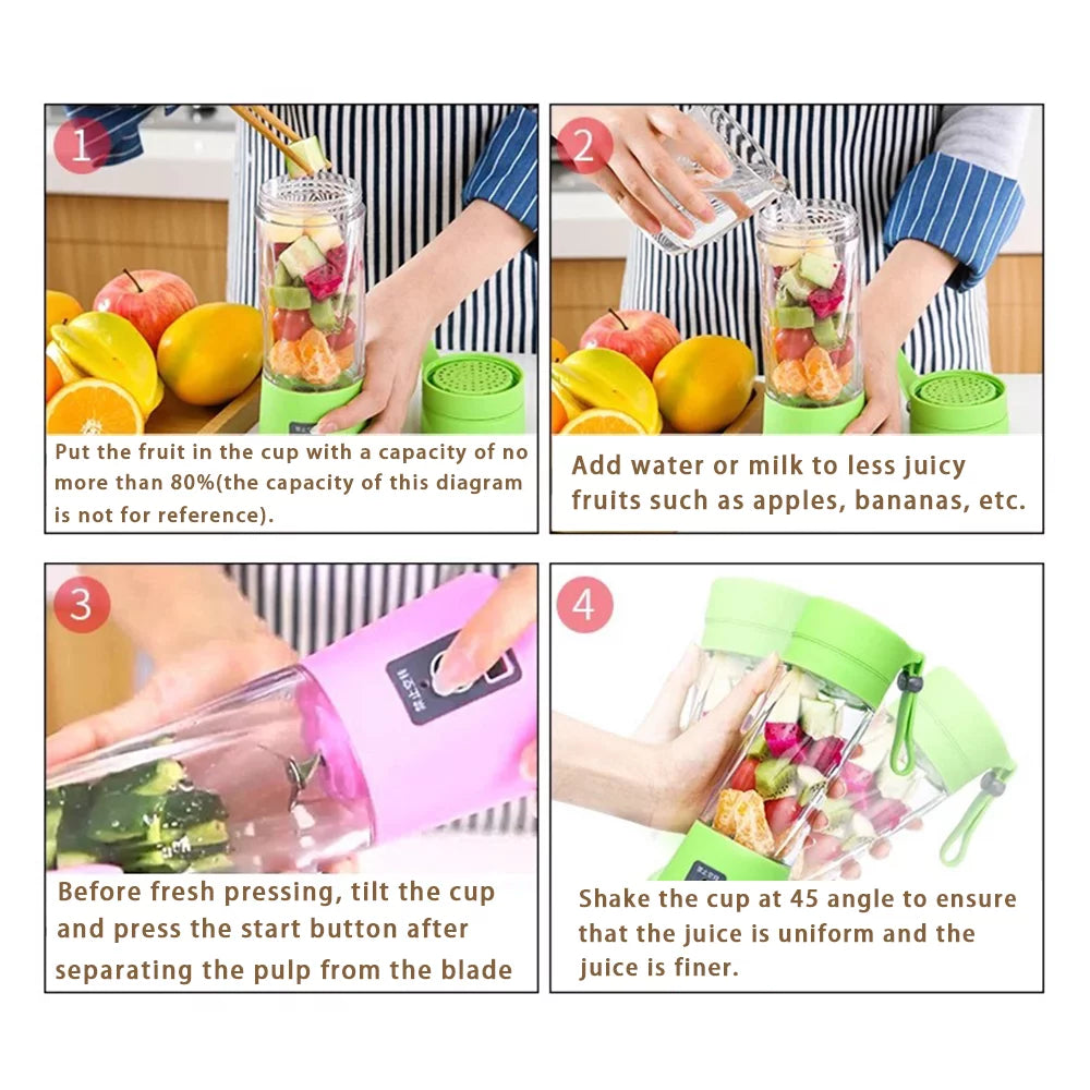 Portable Mini Blender with USB Rechargeable Batteries, Pink Z5574