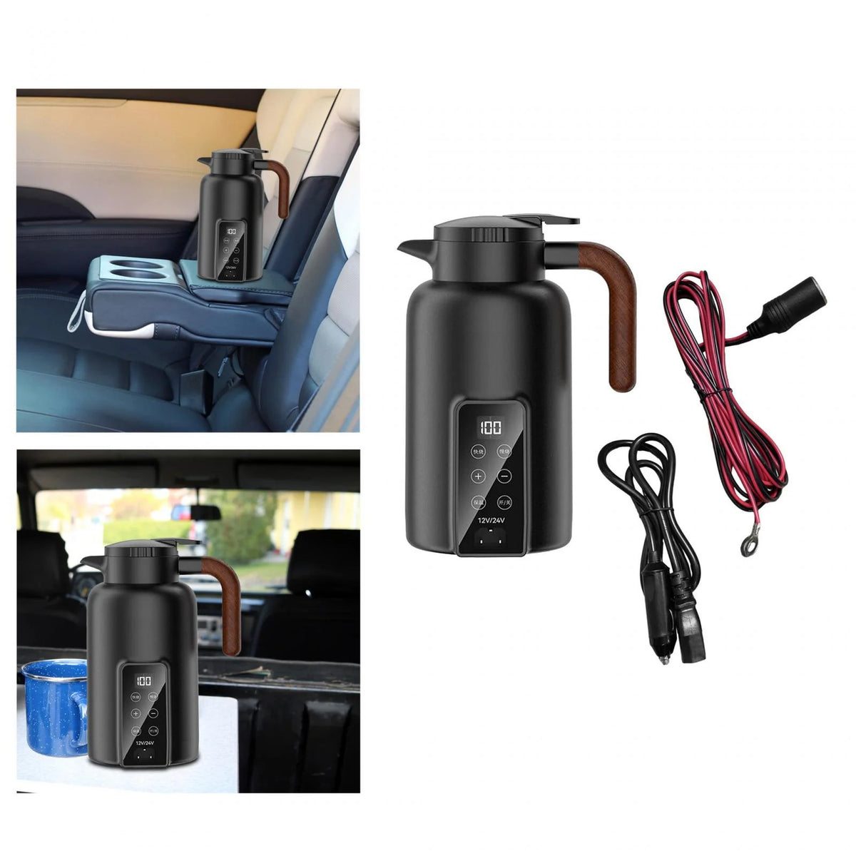 Car Heating Cup Electric Kettle Black X169