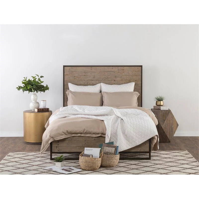 Wood and Metal End Table Set of 2 G6871