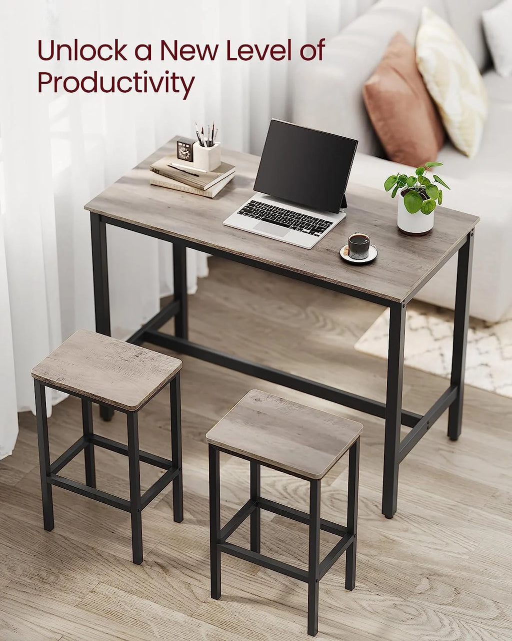 Bar Table Set with 2 Bar Stools E9569