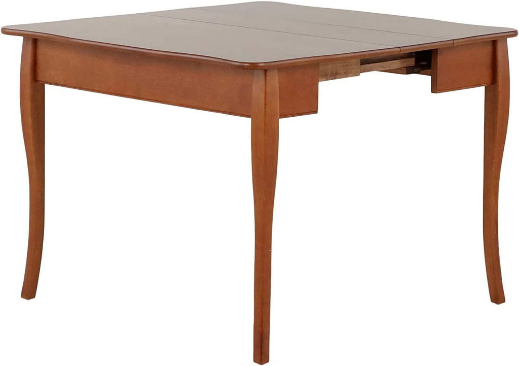 Solid Wood Convertible Console Dining Table with 2 Leaves, Cherry Finish D9087