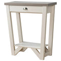 Contemporary Wood 1-Drawer Console Table in Ivory and Light Oak R189