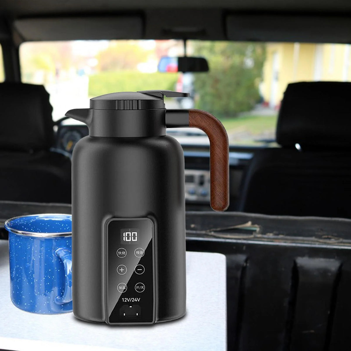 Car Heating Cup Electric Kettle Black X169
