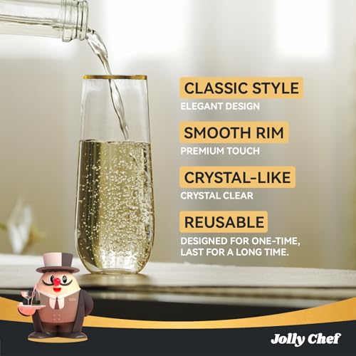 36 Pack 9 oz Clear Stemless Plastic Champagne Flutes F635262