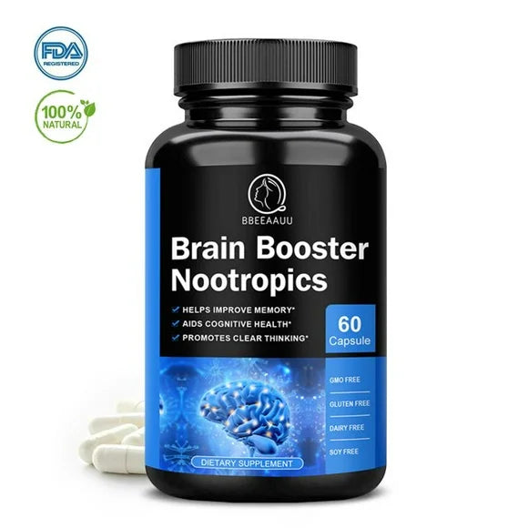 Brain Booster Nootropics Capsules, 60 Pills E513