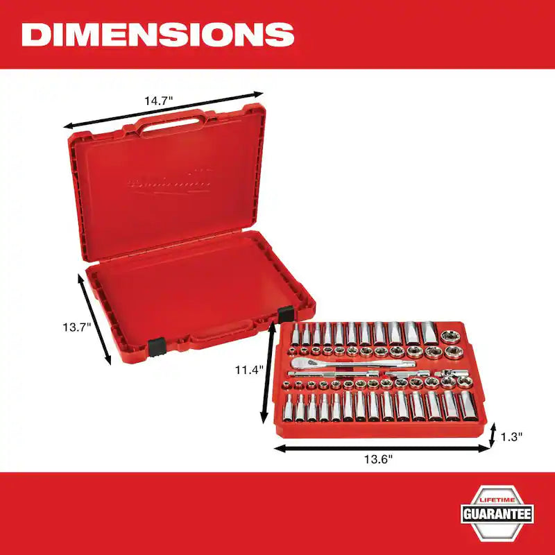 1/4 in. and 3/8 in. and 1/2 in. Drive SAE/Metric Ratchet and Socket Mechanics Tool Set (153-Piece) N7433
