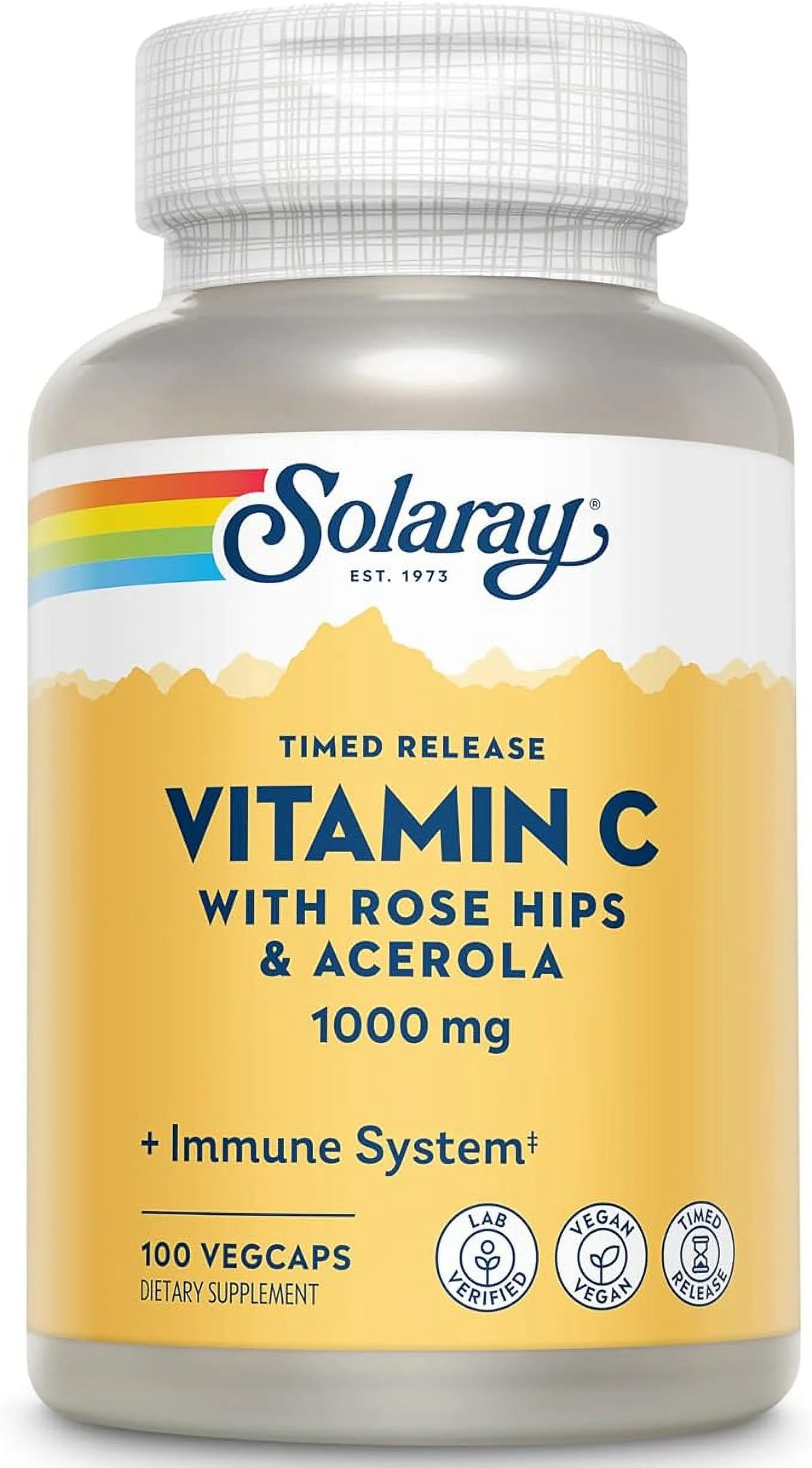 Vitamin C 1000mg Timed Release Capsules with Rose Hips & Acerola Bioflavonoids, 100 VegCaps I9653