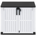 Weather-Resistant Horizontal Storage Shed, 35 Cu Ft, Lockable, Light Gray D5252