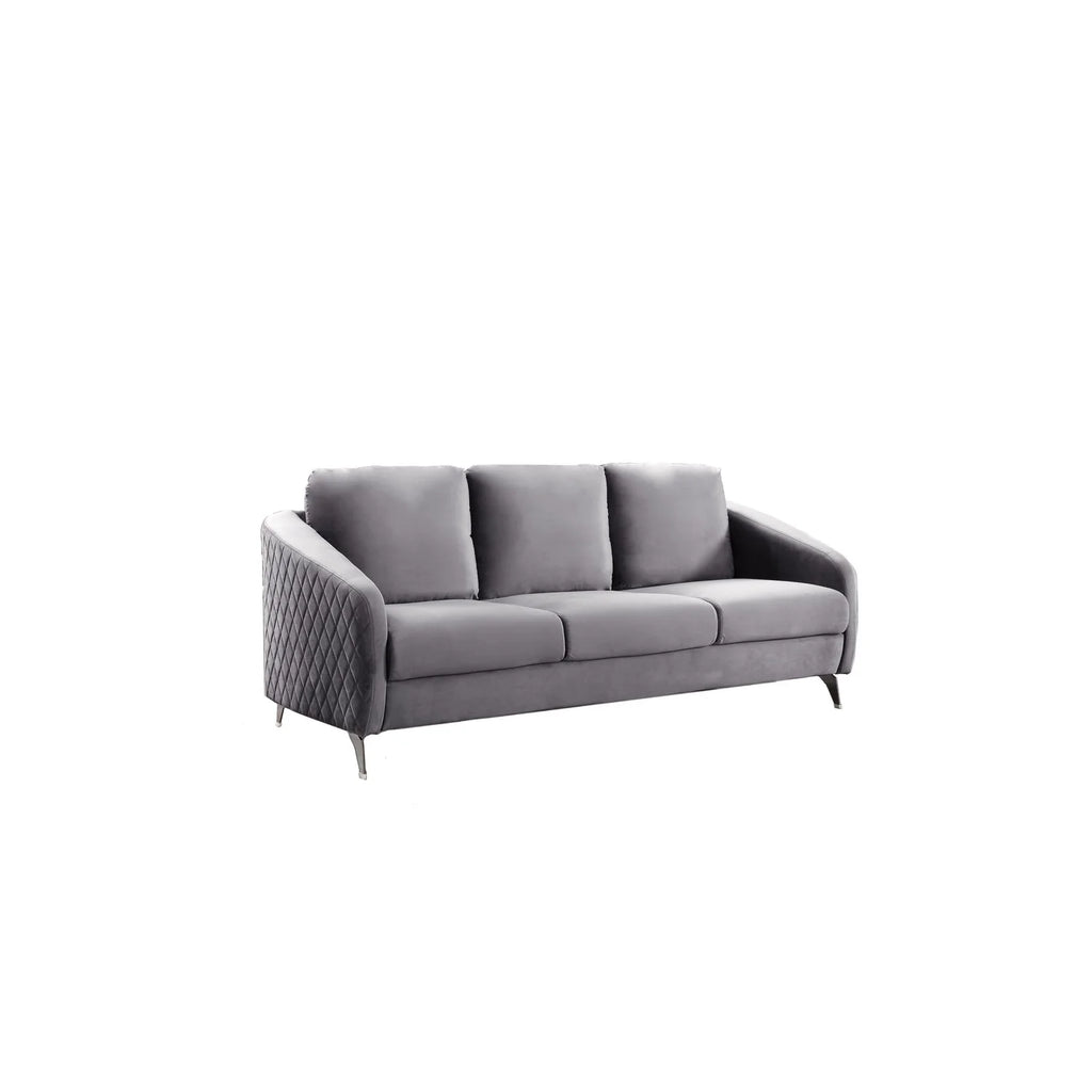 Grey Velvet Sofa Loveseat Z17694