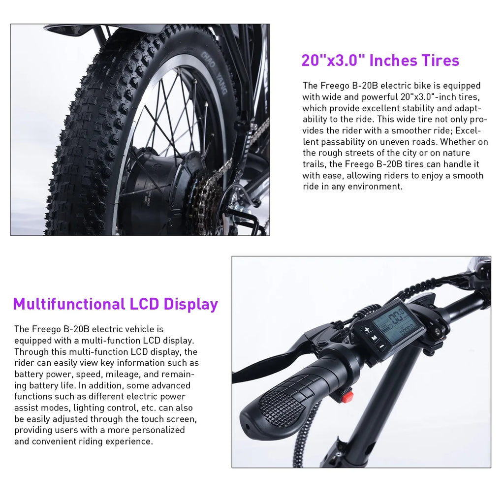 Folding Electric Bike 800W 48V 15Ah 20" Fat Tire K885993