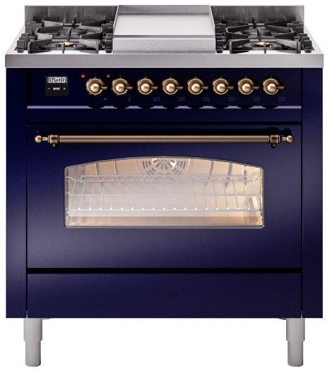 Blue Dual Fuel Propane Gas Range Y596