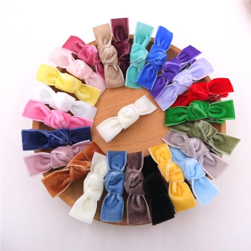 24 Pieces Velvet Bow Hair Clips R238