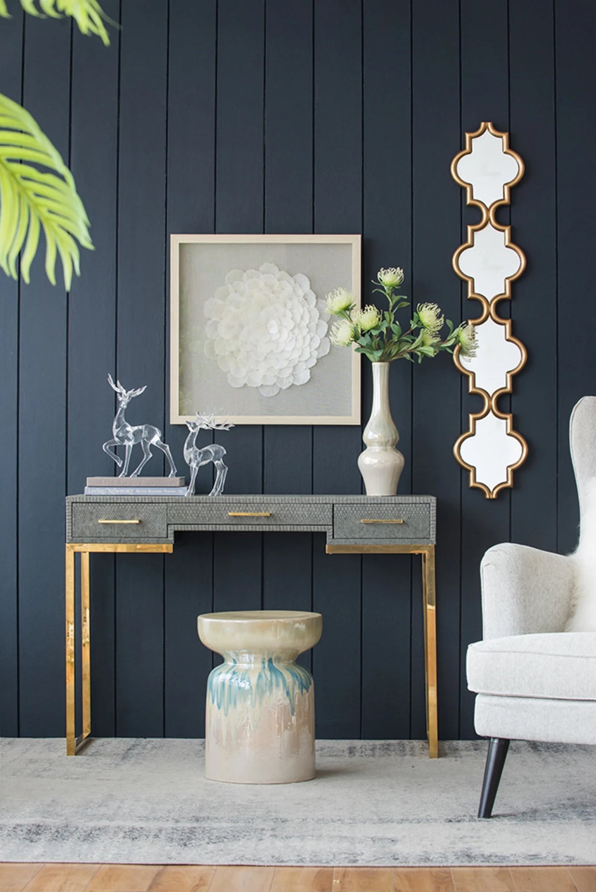 Gold Narrow Wall Mirror E7791