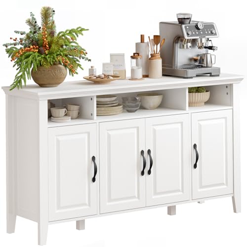 Oak and White Buffet Cabinet with Storage N883