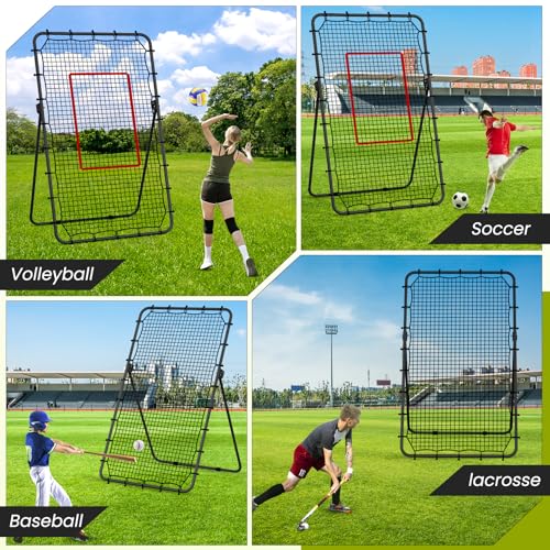 7x4 FT Adjustable Volleyball Rebounder Net T3226