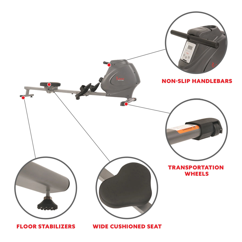 Magnetic Rowing Machine with LCD Monitor Y2122
