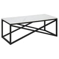 Black & White Faux Marble Rectangular Coffee Table G240