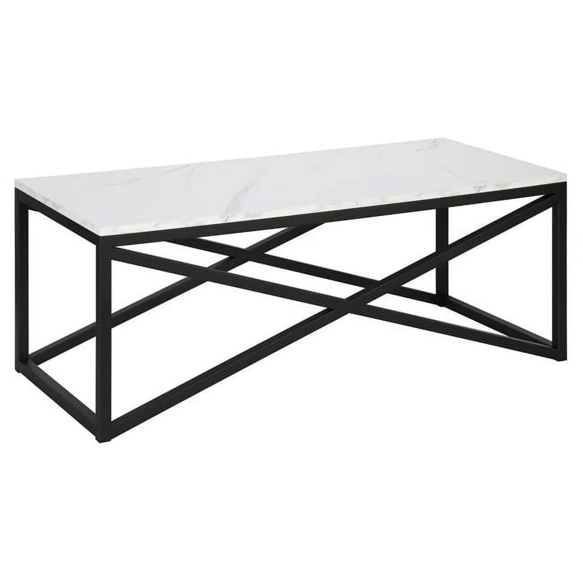 Black & White Faux Marble Rectangular Coffee Table G240
