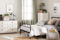 White and Weathered Oak 6 Drawer Double Dresser J398778