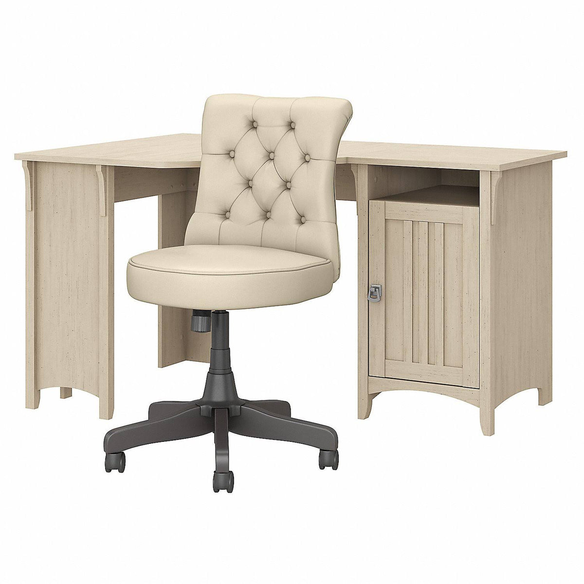 White Corner Desk with Office Chair O7498