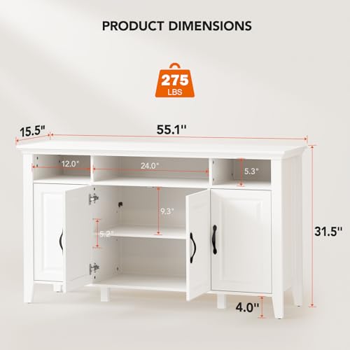 Oak and White Buffet Cabinet with Storage N883