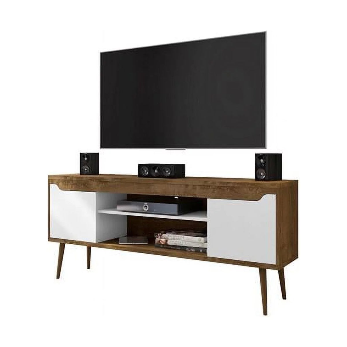 Rustic Brown & White TV Stand M113076