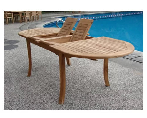 11 Pc Teak Dining Set with 117" Oval Table and 10 Stacking Arm Chairs J270