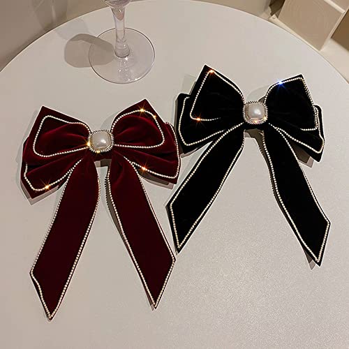 Red Velvet Hair Bow Clip J65707