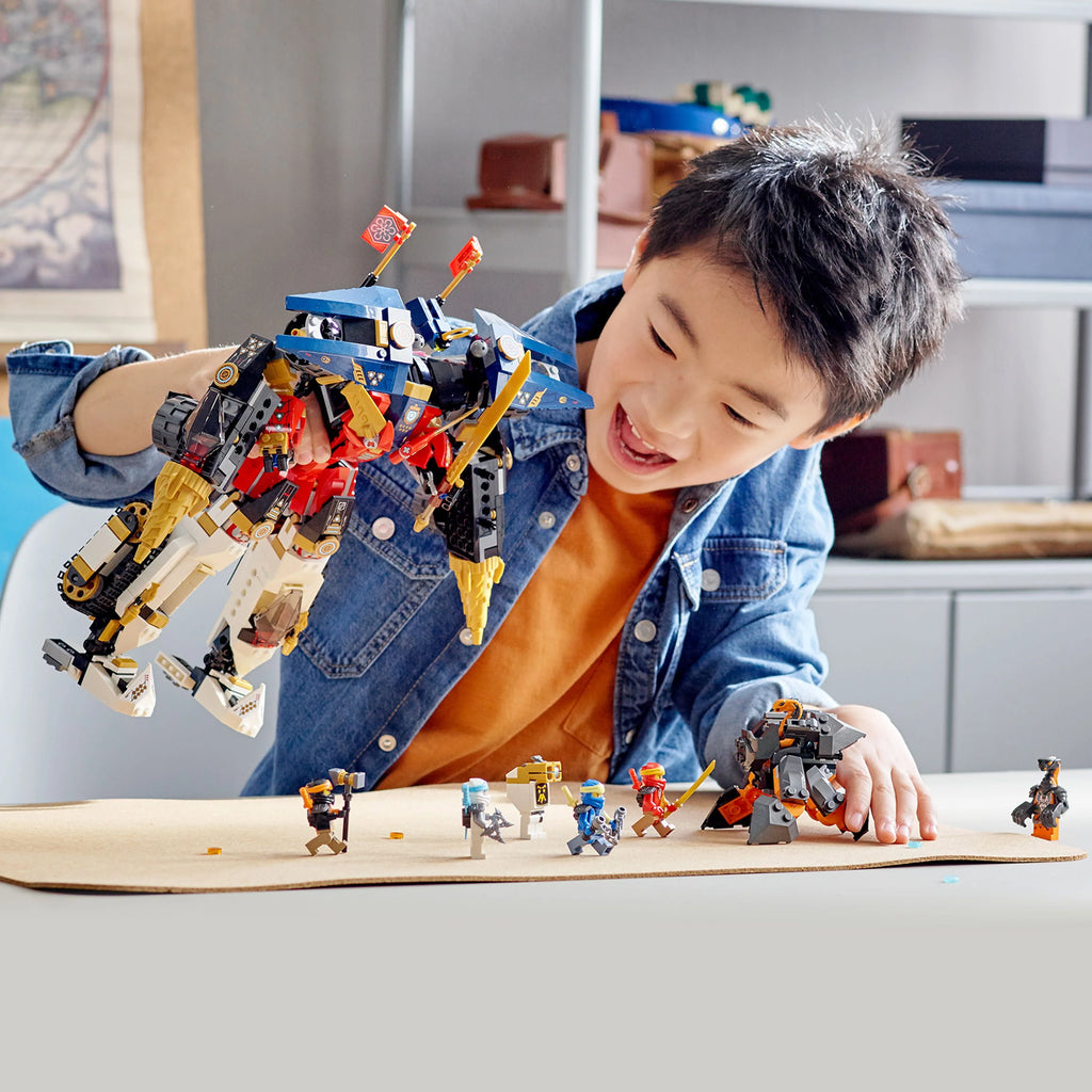 4 in 1 Mech Set with Toy Car, Jet Plane and Tank Toys plus 7 Minifigures O6276