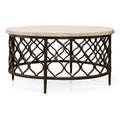 Round Metal Base Coffee Table with White Stone Top U537
