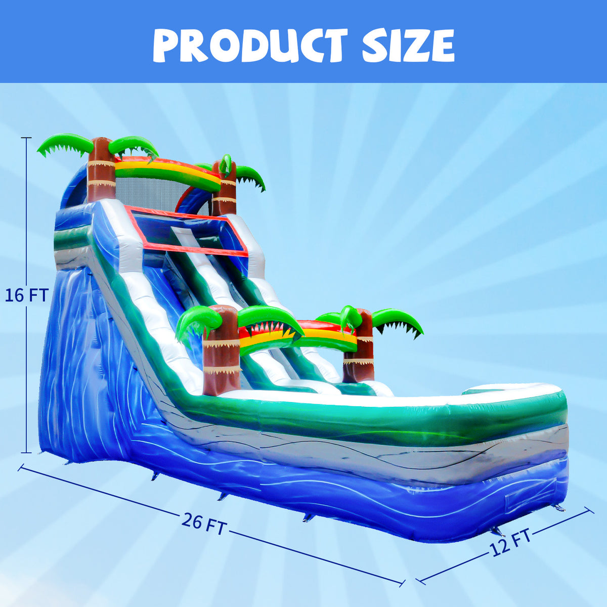 16 ft Inflatable Water Slide with Air Blower S950