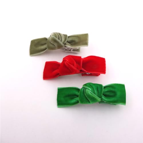 24 Pieces Velvet Bow Hair Clips R238