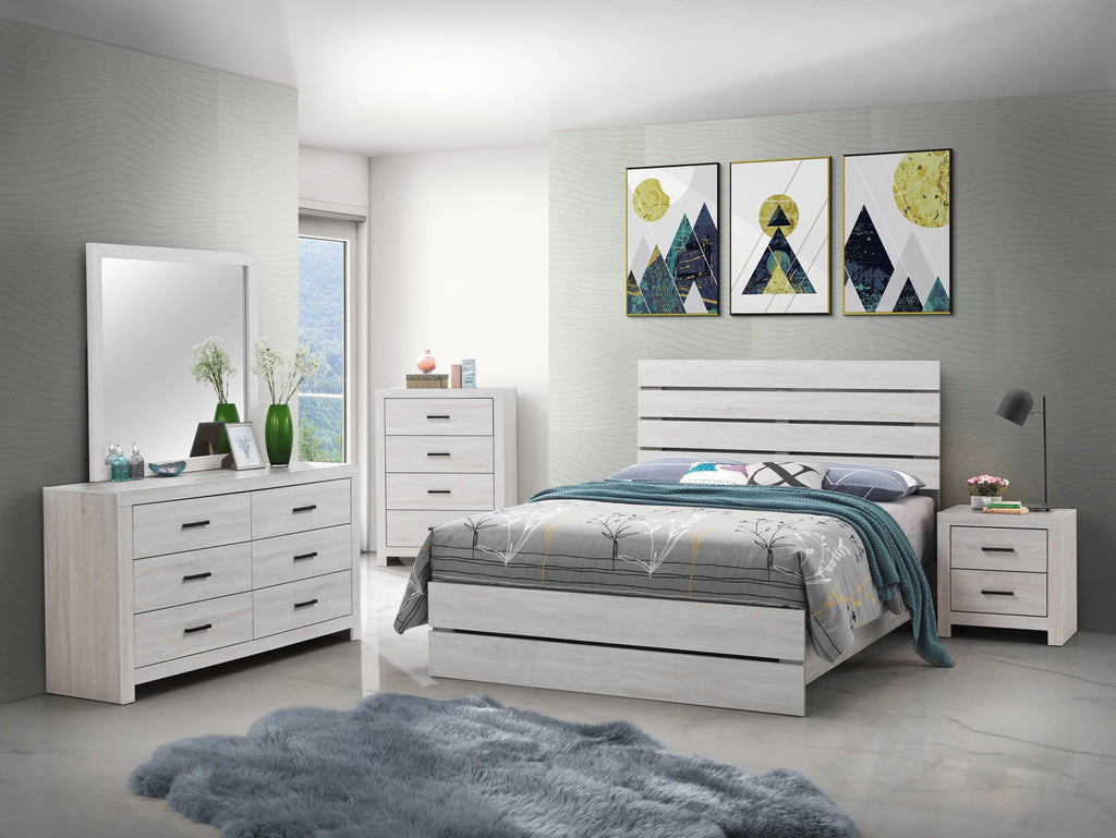 Eastern King Panel Bed Coastal White V24750