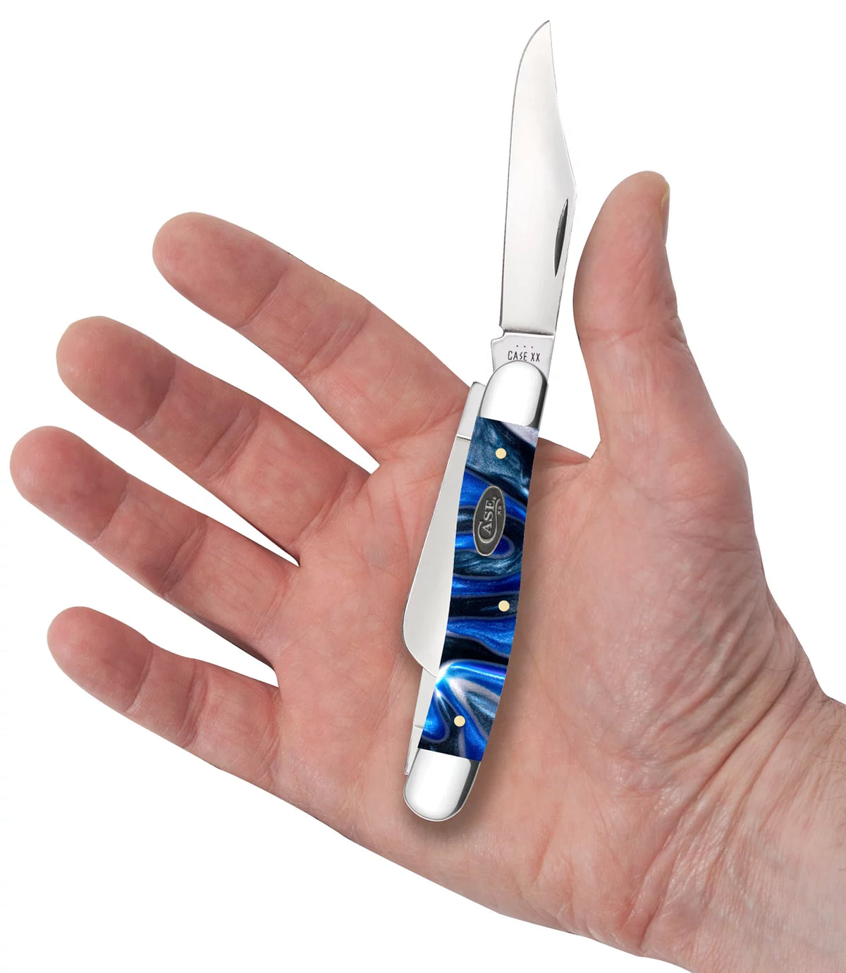 Smooth Ocean Blue Kirinite Stockman Pocket Knife K448