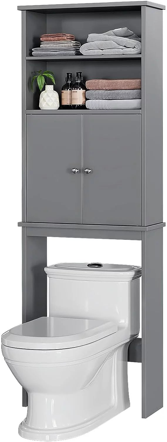 Over The Toilet Storage Cabinet with Adjustable Shelf, 75in, Gray X9929