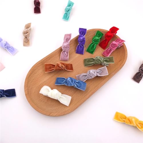 24 Pieces Velvet Bow Hair Clips R238