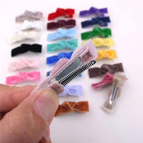 24 Pieces Velvet Bow Hair Clips R238