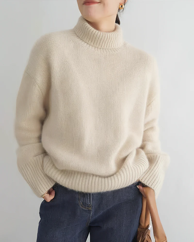 Turtleneck Knit Pullover Sweater Q274601