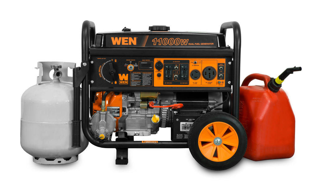 11,000-Watt Dual Fuel Portable Generator with Wheel Kit and Electric Start H711