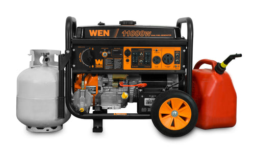 11,000-Watt Dual Fuel Portable Generator with Wheel Kit and Electric Start H711