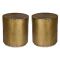Wood and Metal End Table Set of 2 G6871