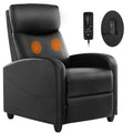 Black Adjustable Massage Recliner Chair with Lumbar Support T5494