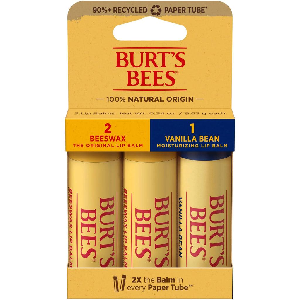 Moisturizing Lip Balm, 3 Pack Recycled Paper Tubes S689