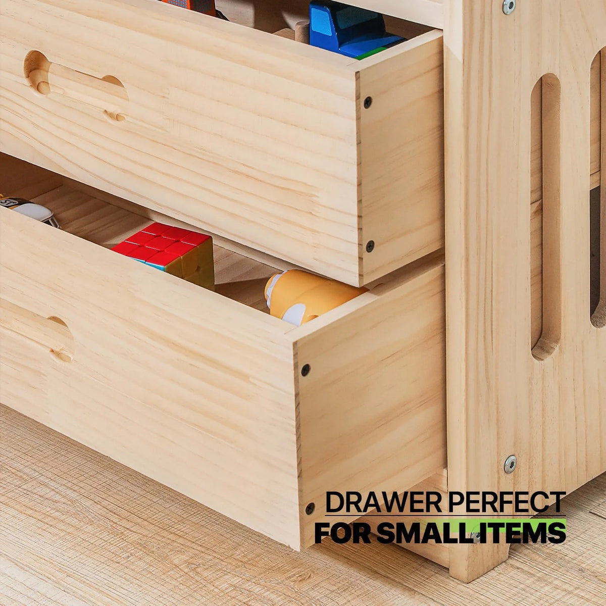 Wood Bookshelf with 2 Drawers H530758