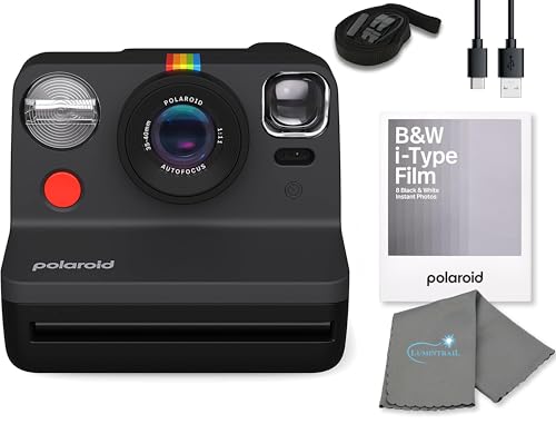 Black I-Type Instant Film Camera with B&W Film Pack D52421