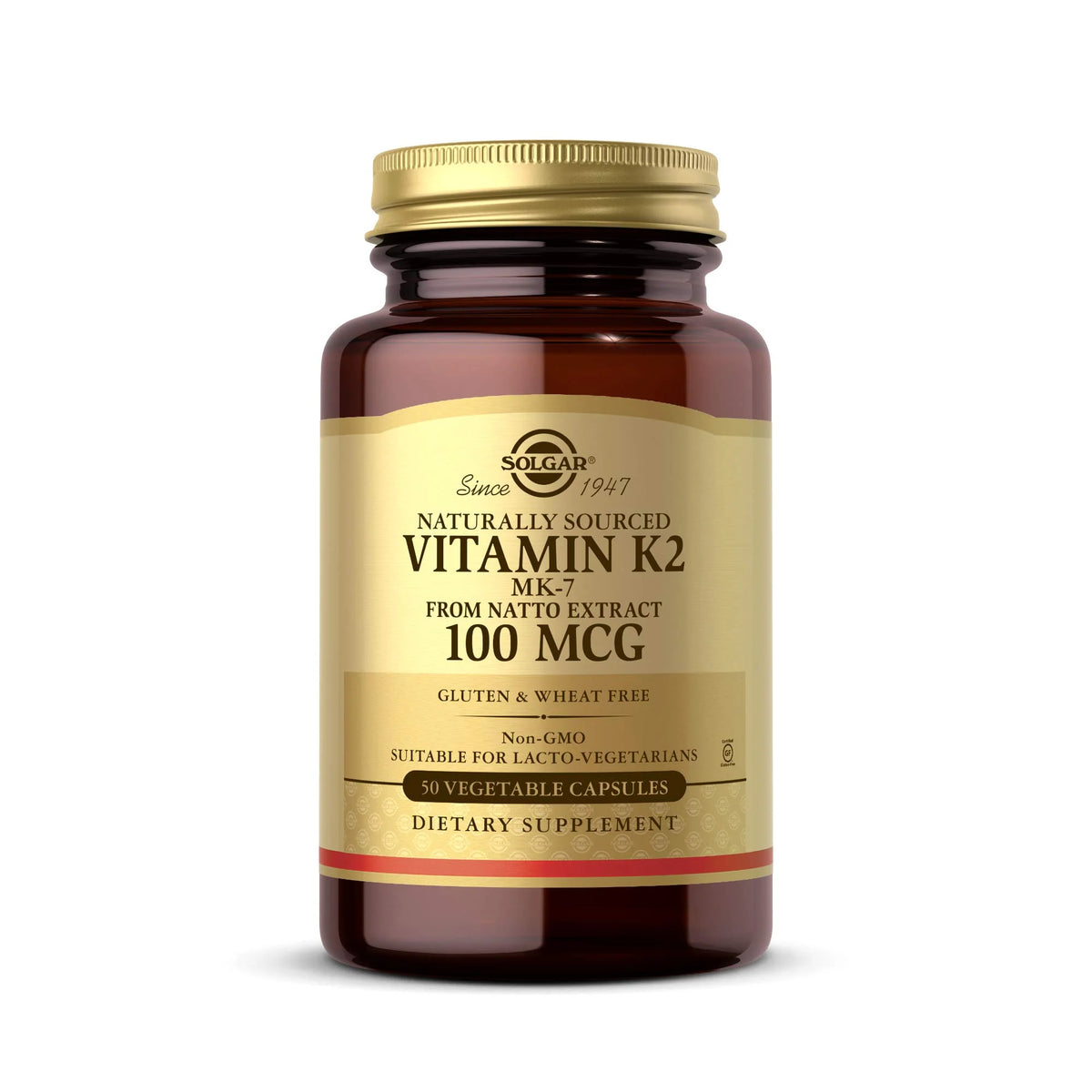 Vitamin K2 MK7 100mcg Vegetable Capsules 50 Count B1321