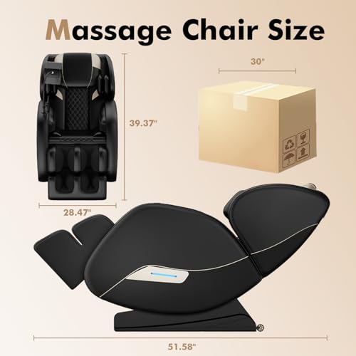 Black Full Body Zero Gravity SL-Track Shiatsu Massage Recliner Chair H739062