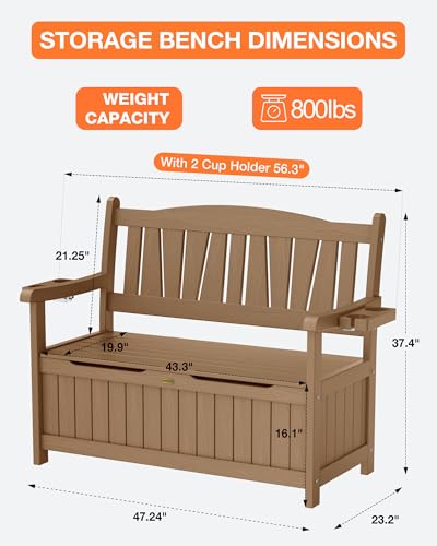 Grey HIPS Outdoor Storage Bench E4471
